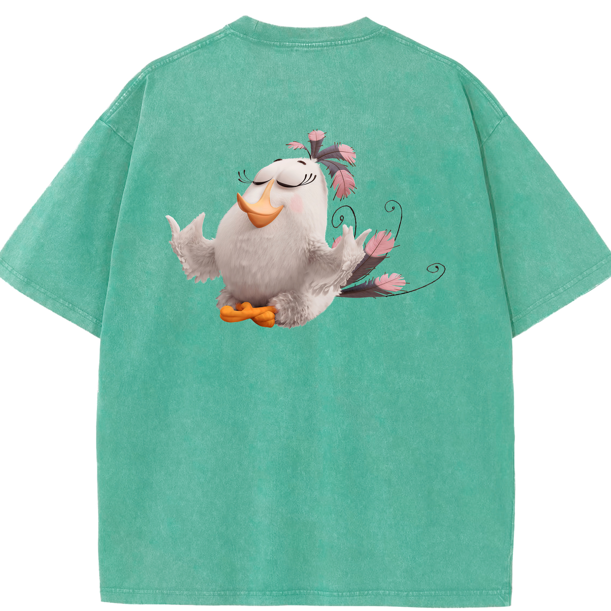 （画像用） Angry Birds アングリーバード 綿100% ヴィンテージ風 半袖Tシャツ（背面プリント）